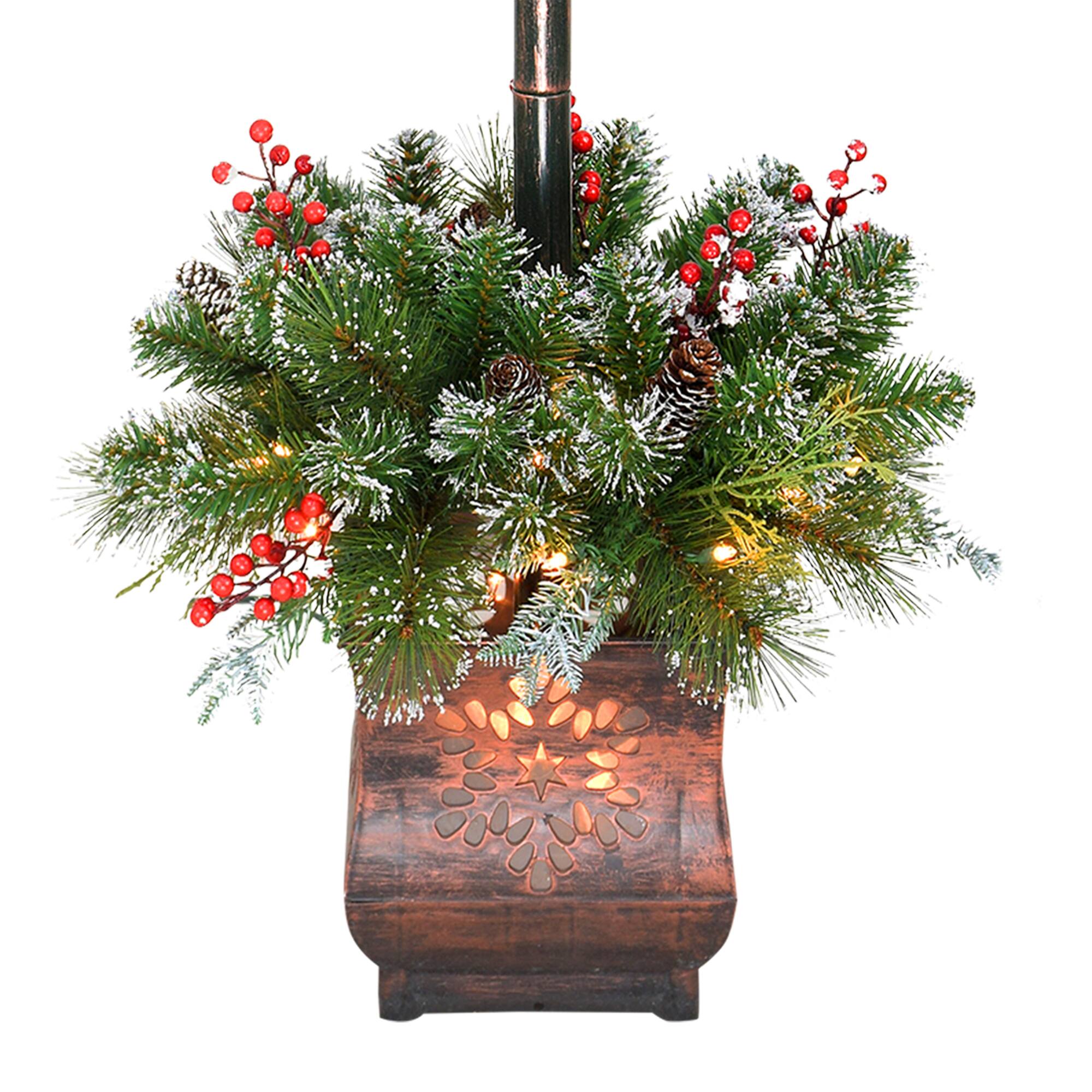 6 Pack: 4ft. Lighted Christmas Lamp Post Decoration